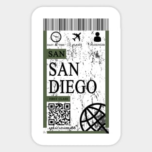 san diego flight ticket boarding pass Sticker